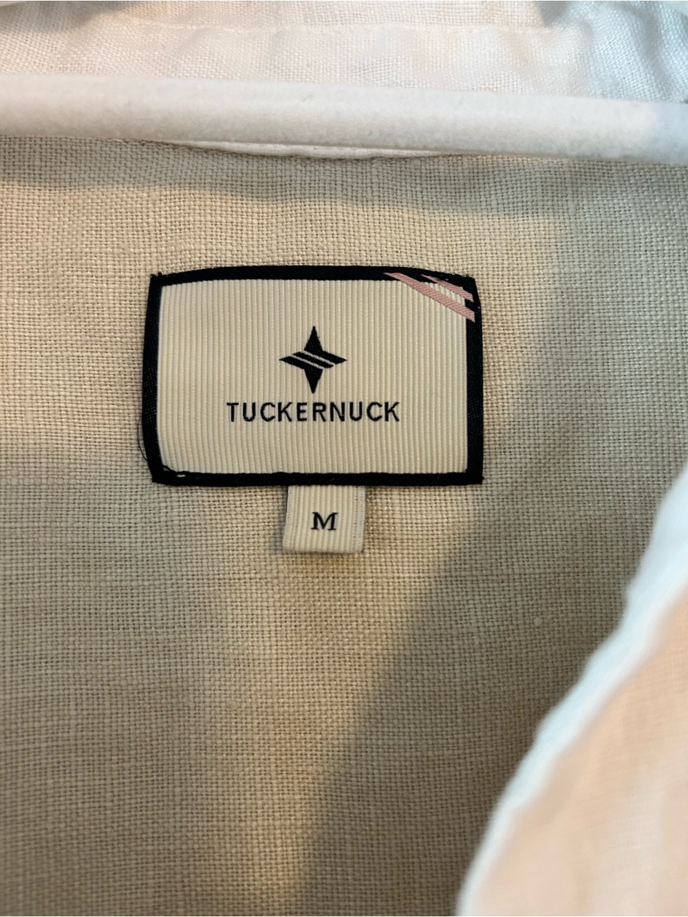 Tuckernuck Cream Linen Dress with White Trim - Picture 2 of 3